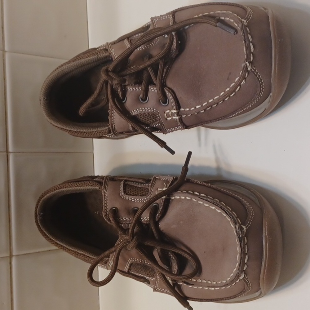Rugged Shark Leather  Mens  Lace Up Brown Chunky Boat Athleisure Shoes 9M